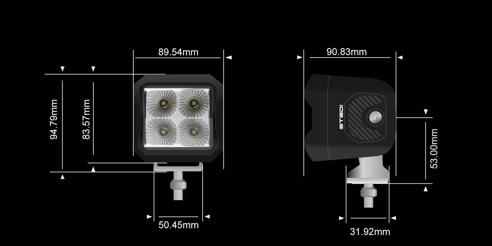 STEDI G4 Black Hybrid arbetsbelysning